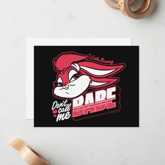 Lola Bunny nennt mich nicht Babe Mitteilungskarte (Vorderseite/Rückseite Beispiel)