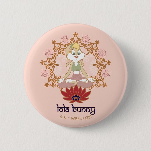 Lola Bunny Yoga Lotus Pose Button (Vorderseite)