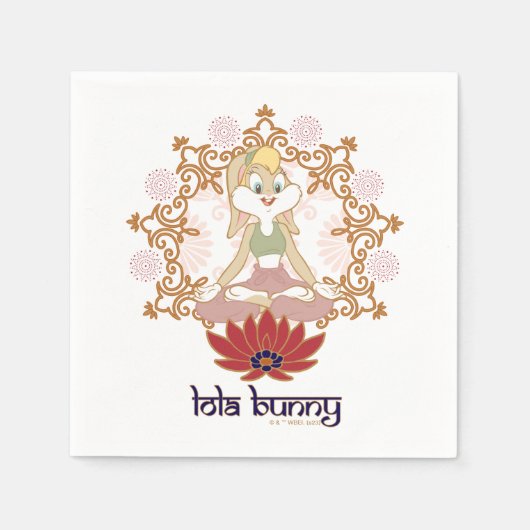 Lola Bunny Yoga Lotus Pose Serviette (Vorderseite)