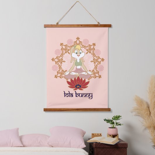 Lola Bunny Yoga Lotus Pose Wandteppich Mit Holzrahmen (Schlafzimmer)