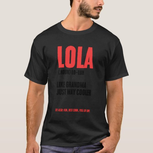 Lola Definition Philippine Filipina Großmutter T-Shirt (Vorderseite)
