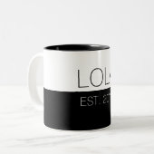 Lola etabliert | Elegante Geschenke für Oma Zweifarbige Tasse (Vorderseite Links)