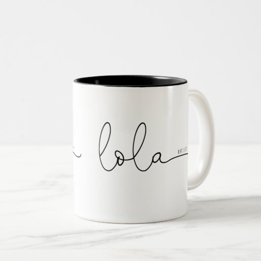 Lola etabliert | Oma Gift Zweifarbige Tasse (VorderseiteRechts)