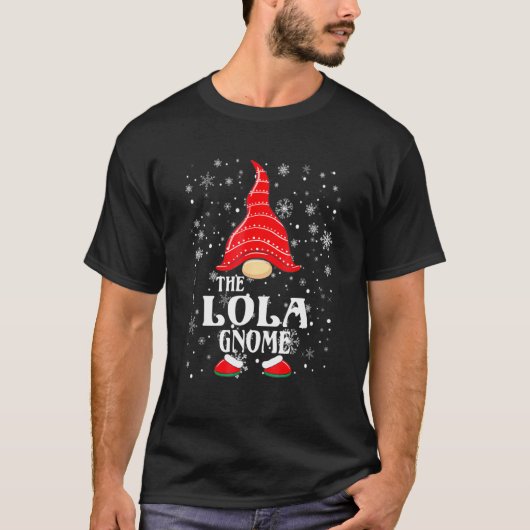 Lola Gnome Matching Family Group Christmas Paj T-Shirt (Vorderseite)