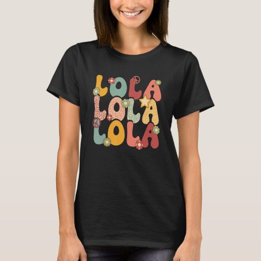 Lola Grandma Groovy Lola Grandmutter T-Shirt (Vorderseite)