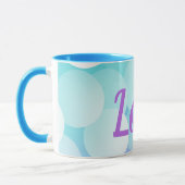 Lola Individuelle Name Lila Blue Bubble Modern Gif Tasse (Links)