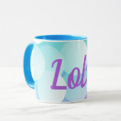 Lola Individuelle Name Lila Blue Bubble Modern Gif Tasse (Vorderseite Links)