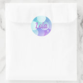 Lola Individuelle Name Party Lila Blue Bubble Mode Runder Aufkleber (Tasche)