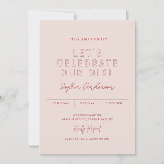 LOLA Junggeselinnen-Abschied Feiern wir unser Mädc Einladung (Vorderseite)