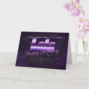 Lola Name Vorname lila retro Karte Geburtstag