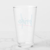 LOLA Neon Blue and Pink 90's Bride Bachelorette Glas (Rückseite)