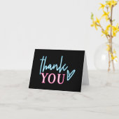 LOLA Neon Blue Pink Bachelorette Vielen Dank Karte (Gelbe Blume)