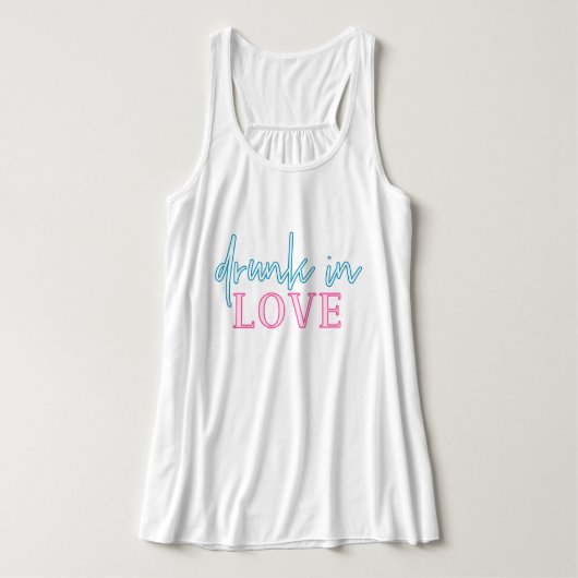 LOLA Pink Blue Neon Betrunken in Liebe Bachelorett Tank Top (Design Vorderseite)
