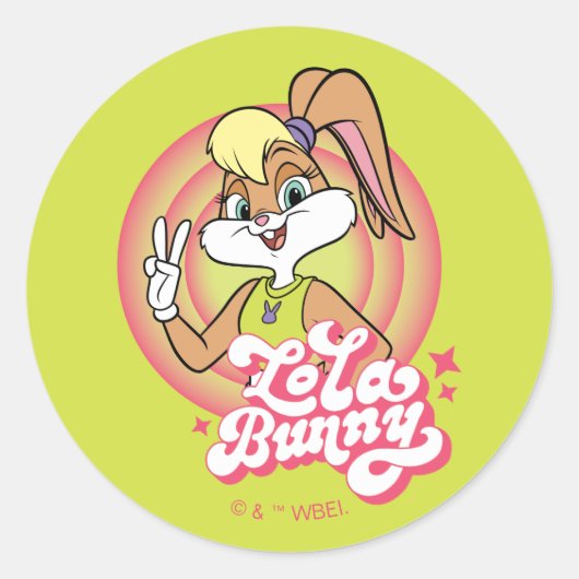 Lola Retro LOONEY TUNES™ Rings Runder Aufkleber (Vorderseite)