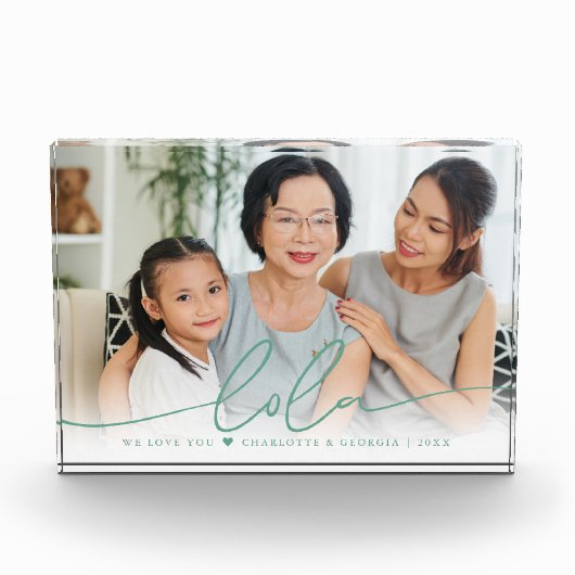 Lola Script Overlay | Wir Liebe Ihr Foto Block (Vorderseite)