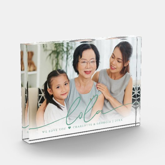 Lola Script Overlay | Wir Liebe Ihr Foto Block (Links)