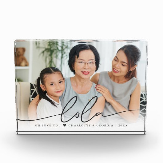 Lola Script Overlay | Wir Liebe Sie Fotoblock (Vorderseite)