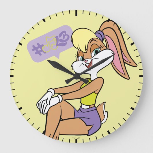 Lola Sitting Große Wanduhr (Vorderseite)