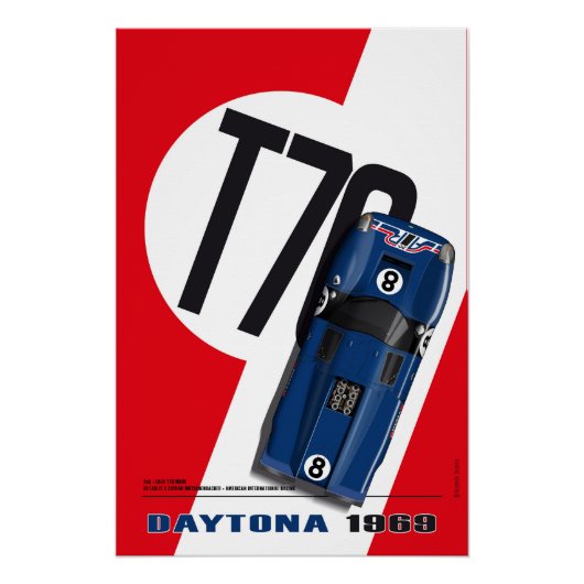 Lola T70 America International Racing Daytona 1969 Poster (Vorderseite)