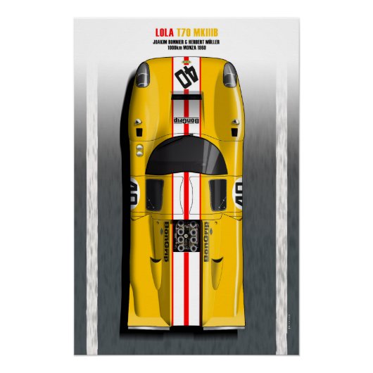 Lola T70 Bongrip Monza 1969 Poster (Vorderseite)