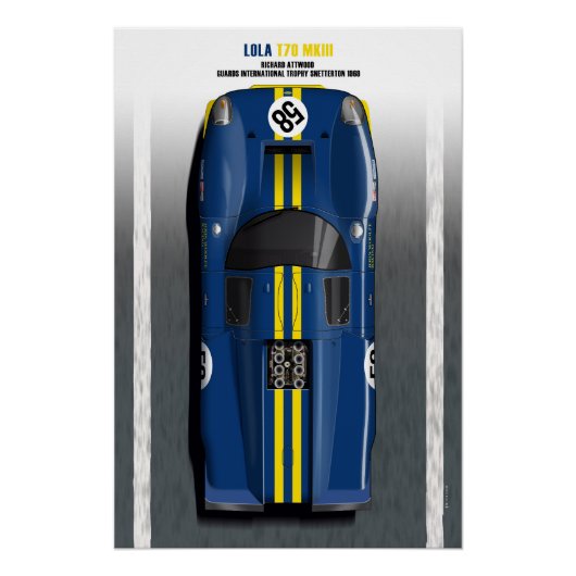 Lola T70 John Woolfe Snetterton 1969 Poster (Vorderseite)