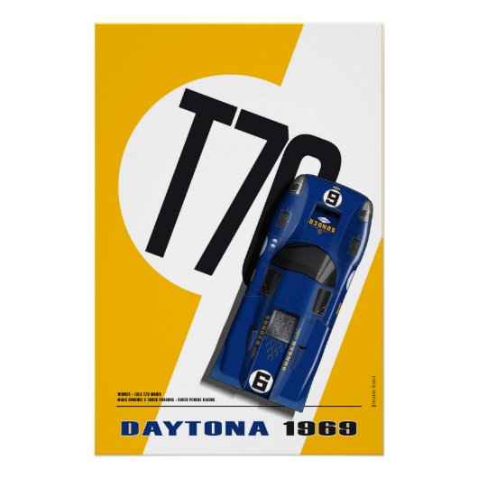 Lola T70 Sunoco Daytona 1969 Poster (Vorderseite)