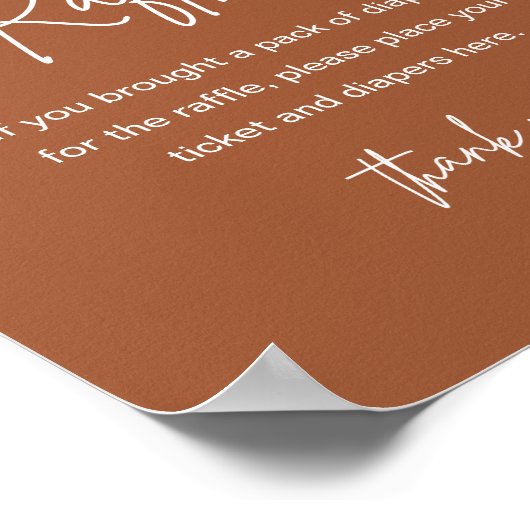 LOLA Terracotta Diaper Raffle Baby Showspiel Poster (Ecke)