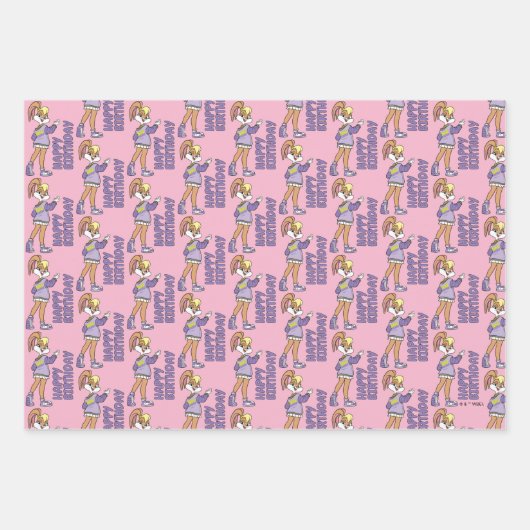 Lola TUNE SQUAD™ Varsity Herz Geschenkpapier Set (Vorderseite)