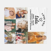 Lola We Liebe you Hearts Modern Foto Collage Fleecedecke (Vorderseite (Horizontal))