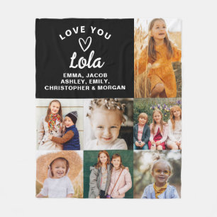 Lola We Liebe you Hearts Modern Foto Collage Fleecedecke