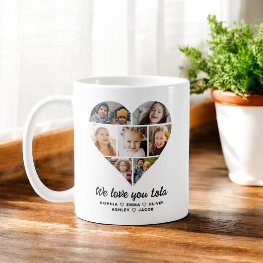 Lola We Liebe you Hearts Modern Foto Collage Kaffeetasse