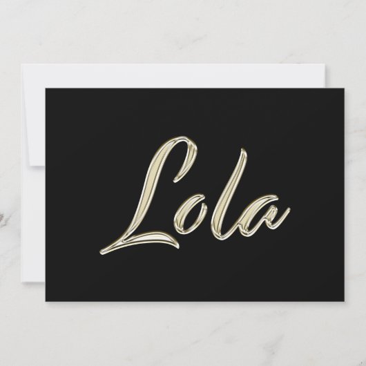 Lola white gold Handwriting Karte (Vorderseite)