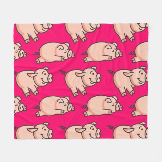 Lolailo 19 Oink Oink Fleecedecke (Vorderseite (Horizontal))
