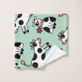 Lolailo 22 Blume Power Kuh Badhandtuch Set (Waschlappen)
