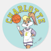 Lola's Basketball-Spin Runder Aufkleber (Vorderseite)