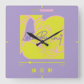 Lola's Music Player Quadratische Wanduhr (Vorderseite)