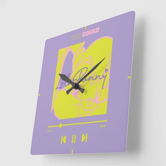 Lola's Music Player Quadratische Wanduhr (Winkel)