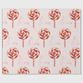 Lolipop Christmas Candy Merry Christmas Geschenkpapier (Flach)