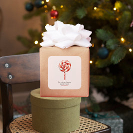 Lolipop Christmas Candy Merry Christmas Quadratischer Aufkleber