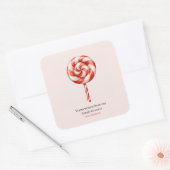 Lolipop Christmas Candy Merry Christmas Quadratischer Aufkleber (Umschlag)