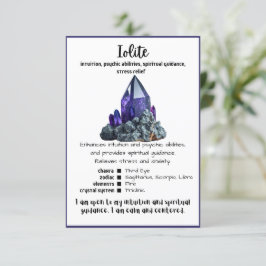 Lolite Crystal Meaning Card Einladung