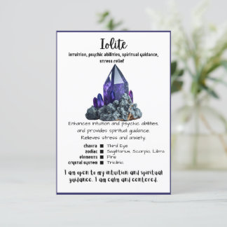 Lolite Crystal Meaning Card Einladung