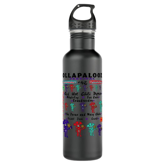 Lollapalooza Festival Rote Paprikaschoten Edelstahlflasche (Vorderseite)