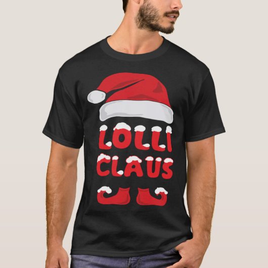 Lolli Claus Weihnachten Matching Pop Pop Grandpare T-Shirt (Vorderseite)