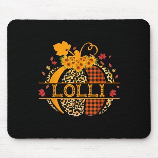 Lolli Leopard Floral Pumpkin Herbst Thanksgiv Mousepad (Vorne)
