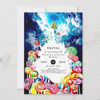 Lollipop Boho Candyland Birthday Einladung