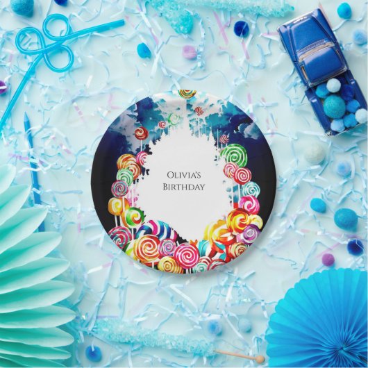 Lollipop Boho Candyland Birthday Pappteller (Party)