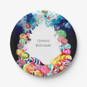 Lollipop Boho Candyland Birthday Pappteller (Vorderseite)