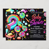 Lollipop Candy Fantasy Baby Shower Einladung (Vorne/Hinten)