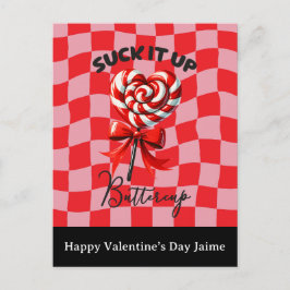 Lollipop Candy Funny Valentines Day Postcard Postkarte